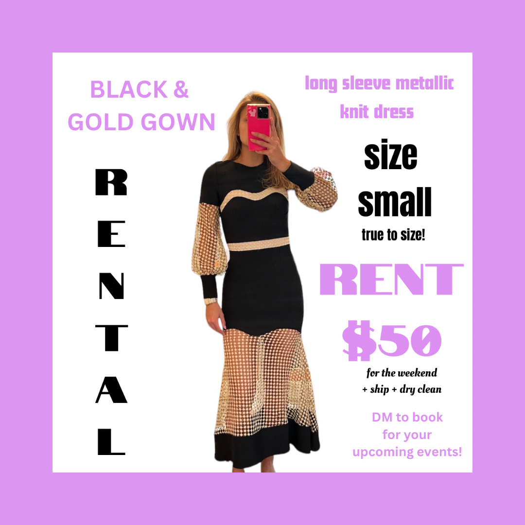 RENTAL - BLACK & GOLD GOWN