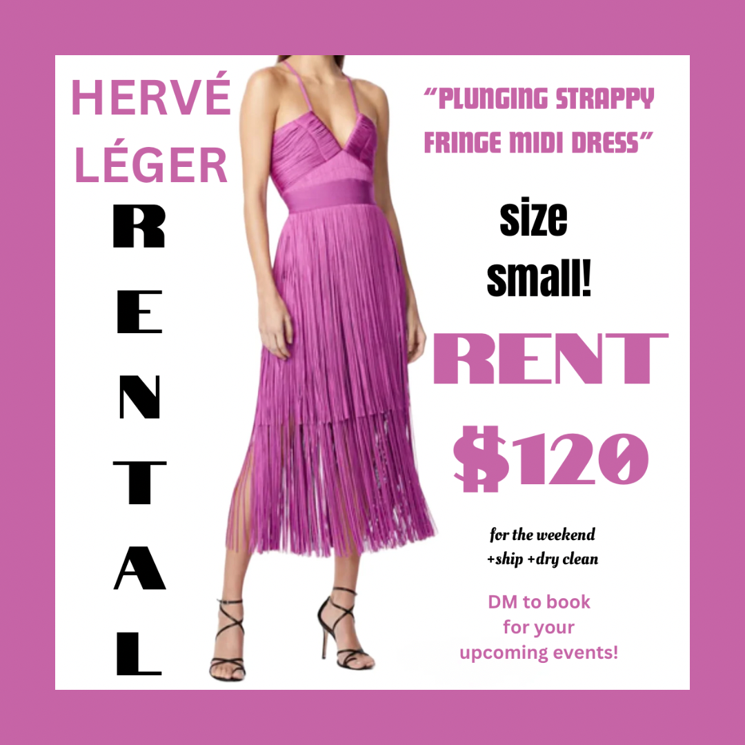 RENTAL - HERVE AZALEA FRINGE DRESS