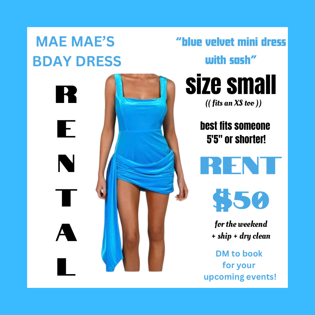 RENTAL - BLUE VELVET BDAY DRESS