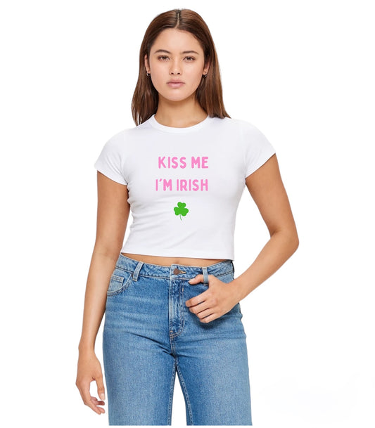 KISS ME I'M IRISH cropped tee