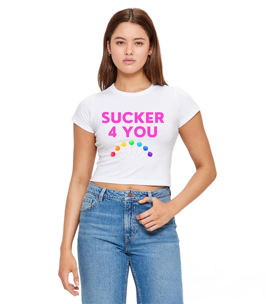 SUCKER 4 YOU cropped tee