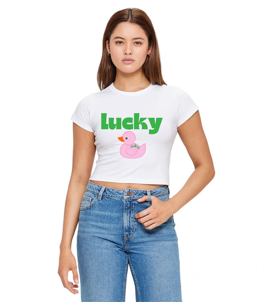 LUCKY DUCK cropped tee