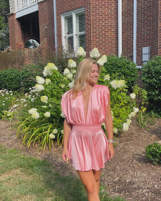 The Mae Mae Pink Romper -  AVAIL FOR PREORDER